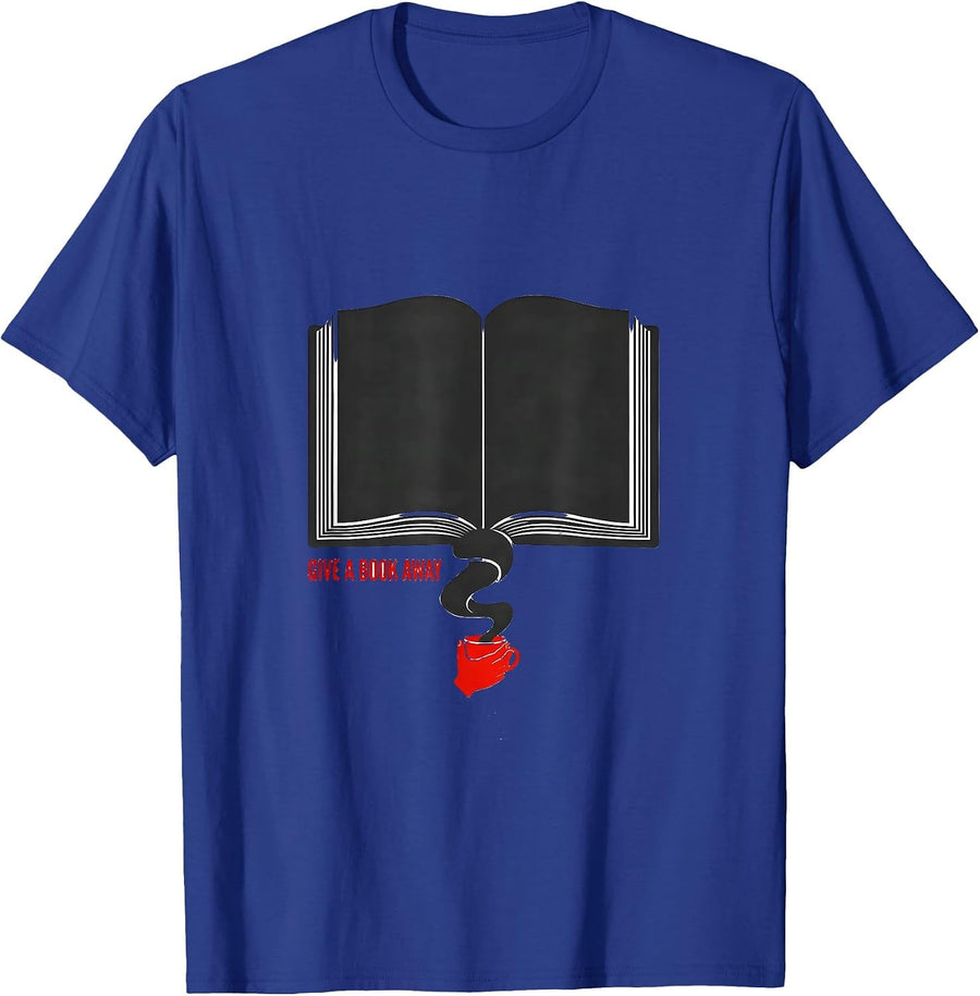 Give A Book Away Minimalist Literacy Advocate Teacher Gift T-Shirt - Royal Blue