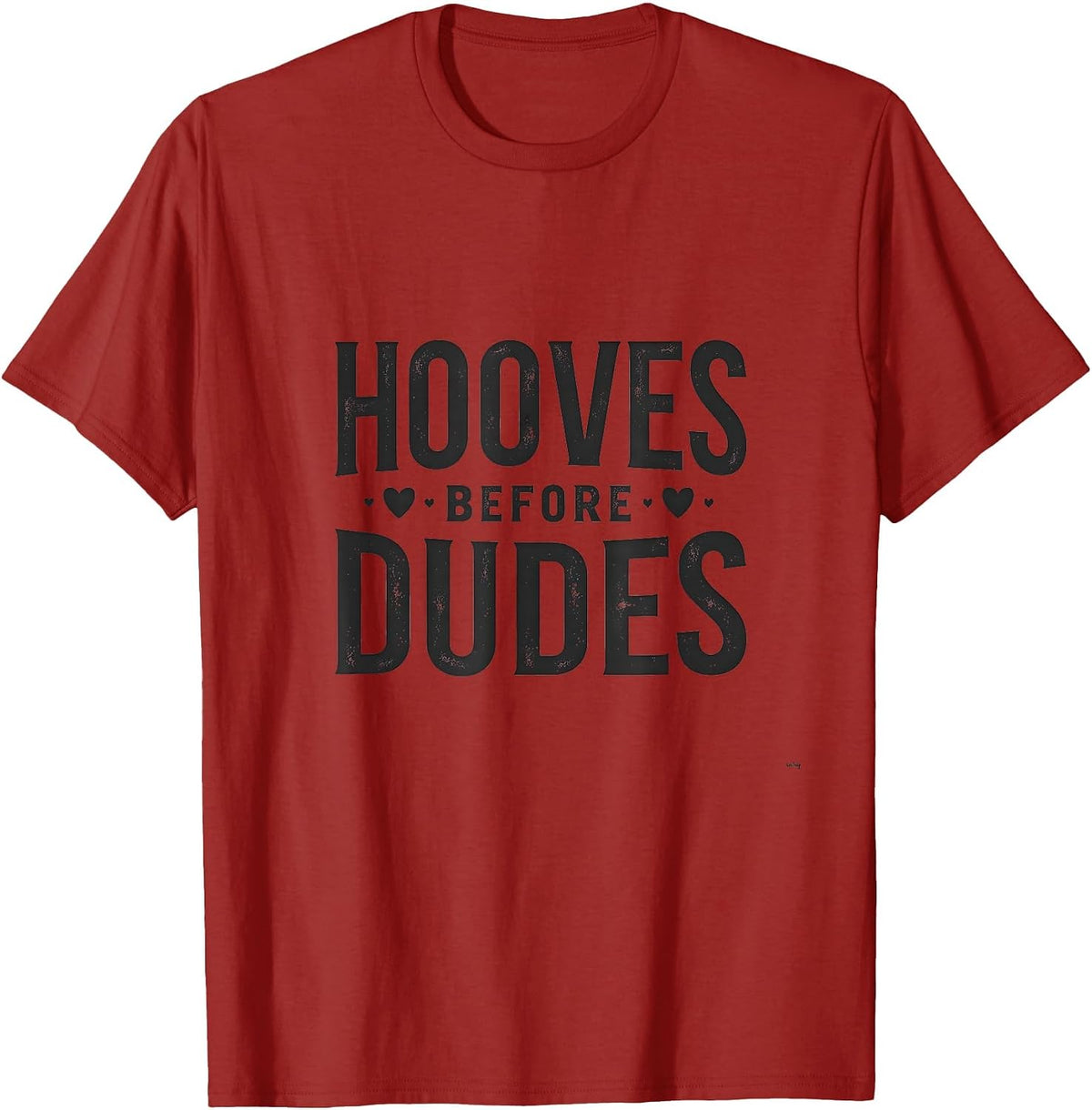 Hooves Before Dudes Goat Lover Design T-Shirt - Cranberry Red