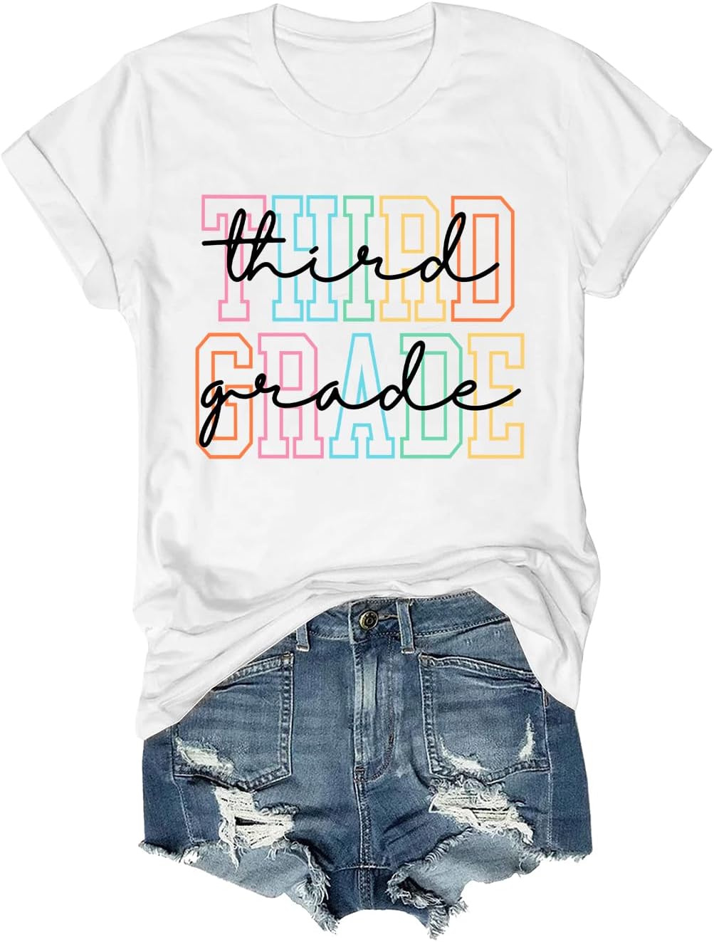 Third Grade Teacher Shirt Men Women T-Shirt Tee, Back to School Shirt - White