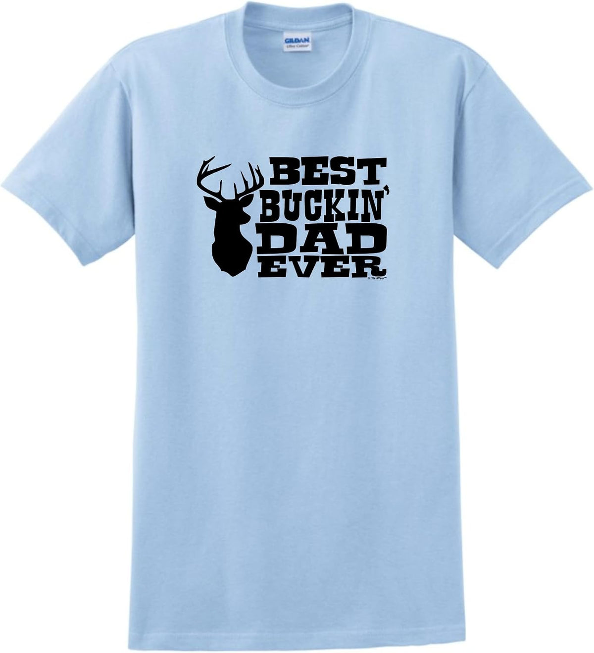 ThisWear Best Buckin' Dad Ever T-Shirt - Light Blue