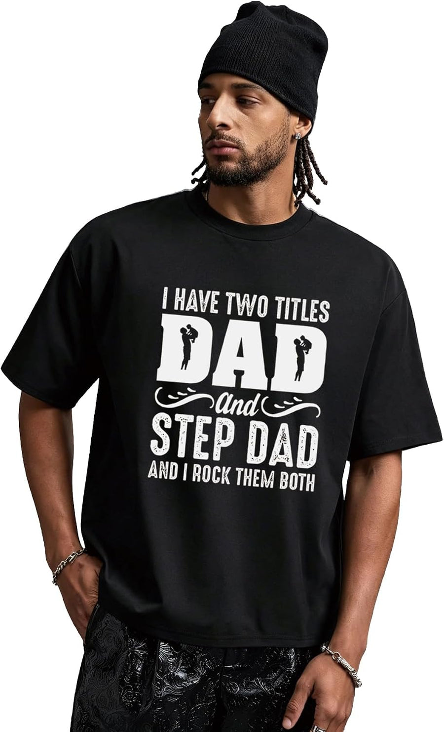 Dad Step Dad Graphic Tee Comfortable Cotton Shirt Gift for Men S-XXXL - Black