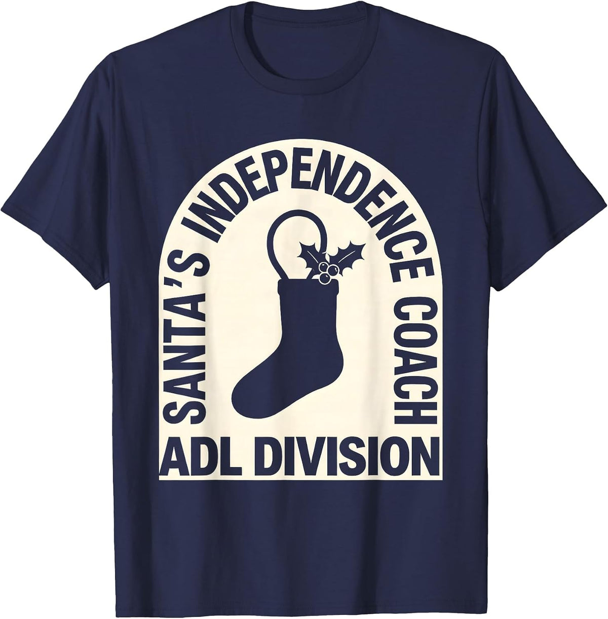 Men's Santa's Independence Coach, ADL Division Occupational T-Shirt - Navy Blue