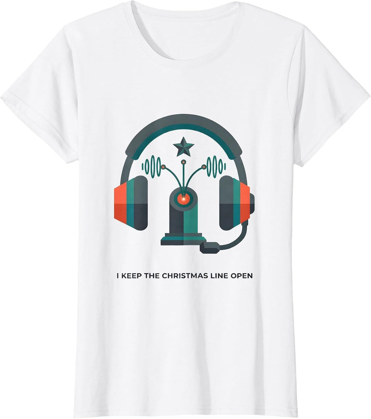 Women's I Keep The Christmas Line Open Funny 911 Dispatcher T-Shirt - White