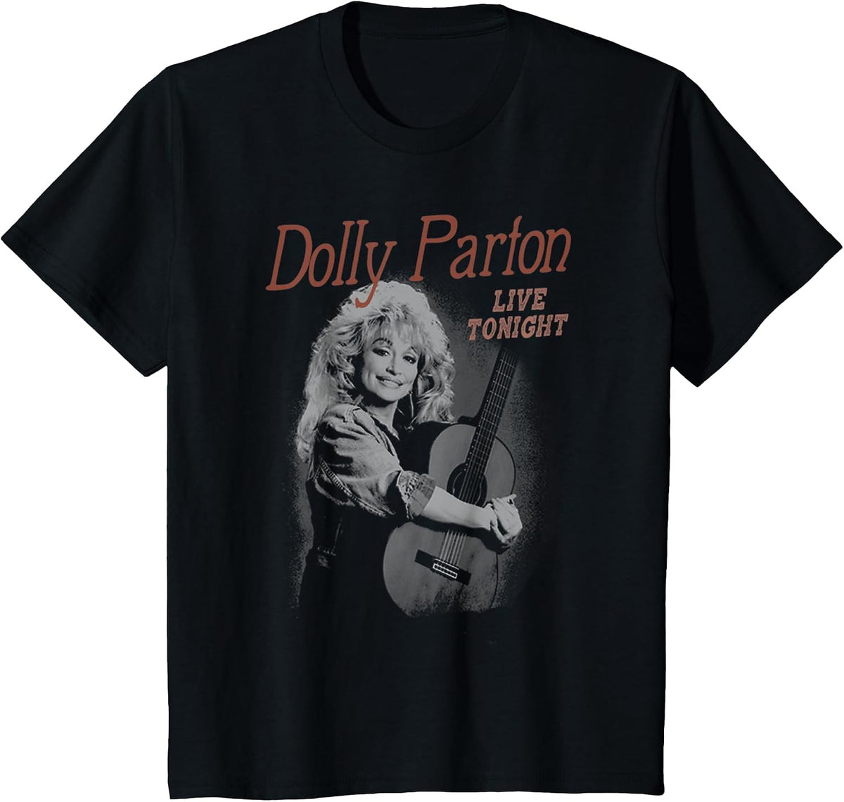 Dolly Parton Live Tonight Dolly Parton Embracing Her Guitar T-Shirt - Black