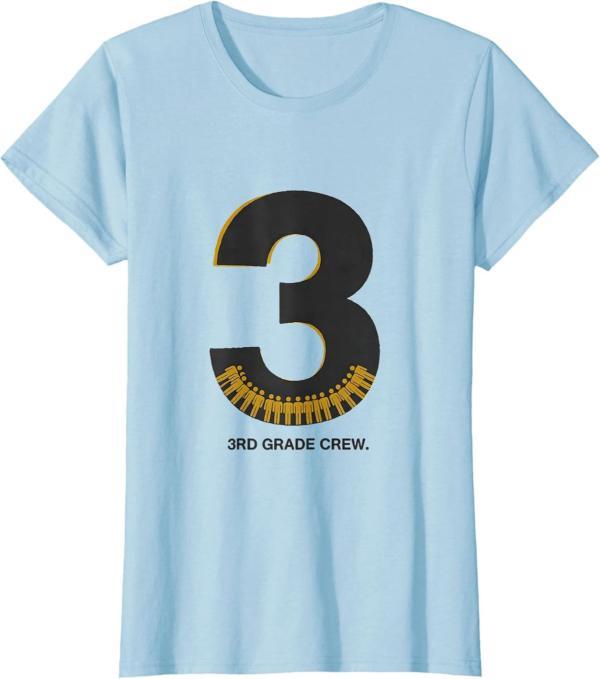 Women's 3rd Grade Crew Minimalist Back to School Teacher Student T-Shirt - Baby Blue