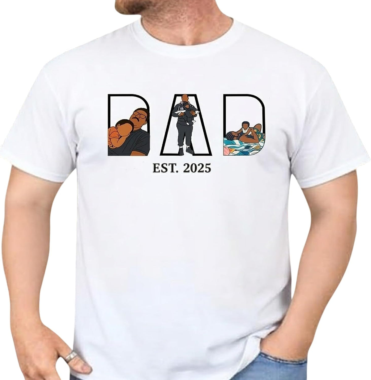 NAZENTI Personalized Dad Shirt, Custom Daddy Names Tee, Fathers Day Matching Tee, Grandpa Gift Apparel, Family Name Tshirt -