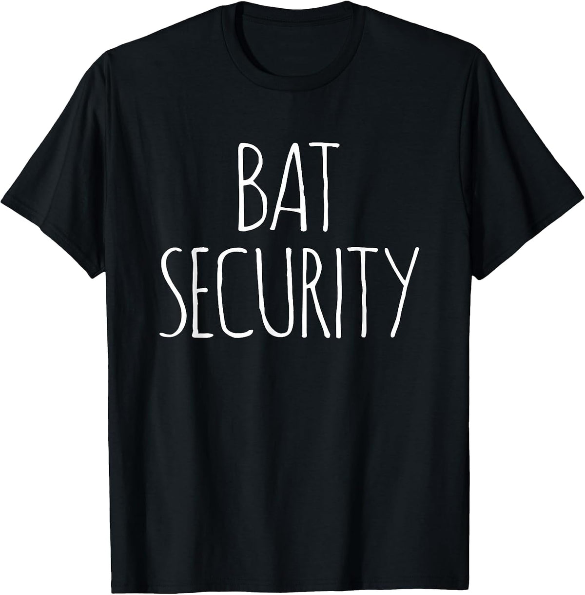 Halloween Bat Security Costume Fancy Dress Family Women Men T-Shirt - Black