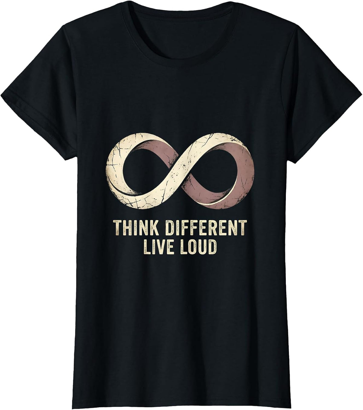 Think Different Live Loud Autism Awareness Design T-Shirt - Black