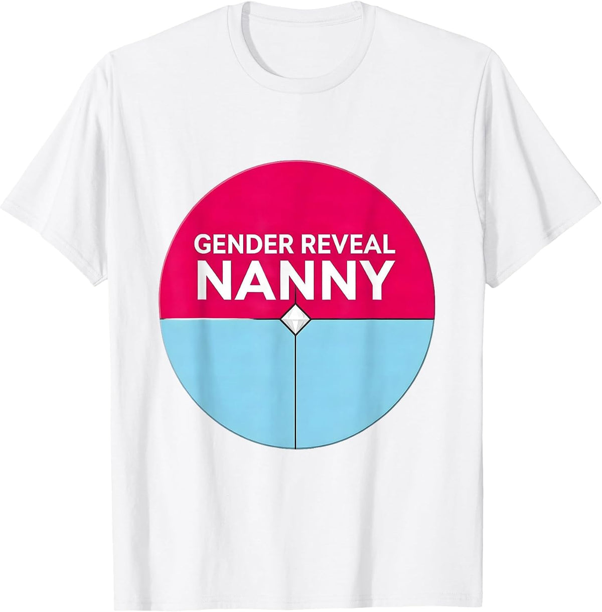 Men's Gender Reveal Nanny Geometric Family Announcement Party T-Shirt - White