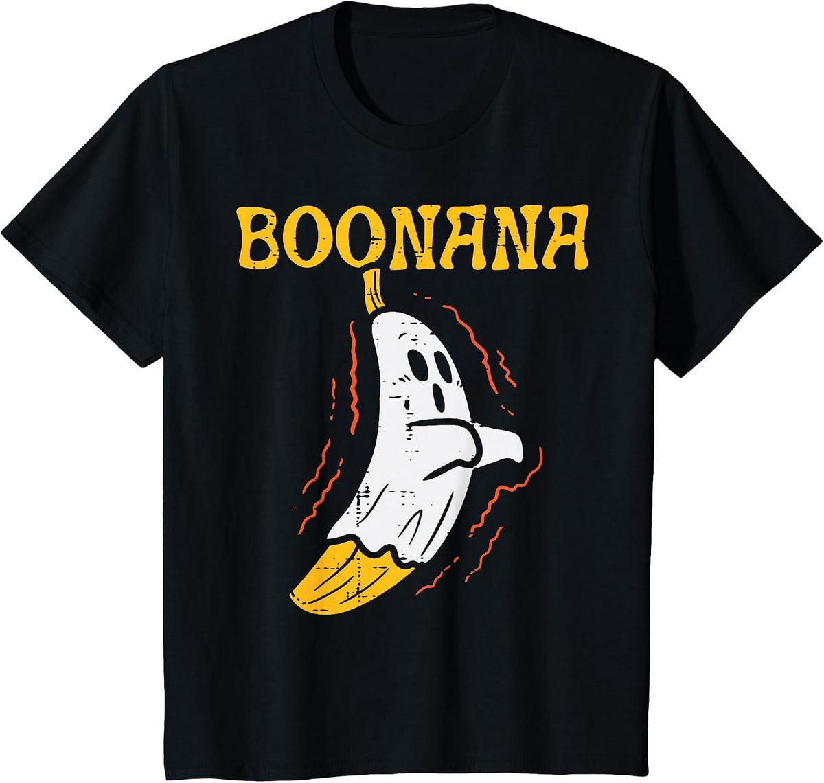 Boonana Cute Ghost Banana Halloween Costume Men Women Kids T-Shirt - Black