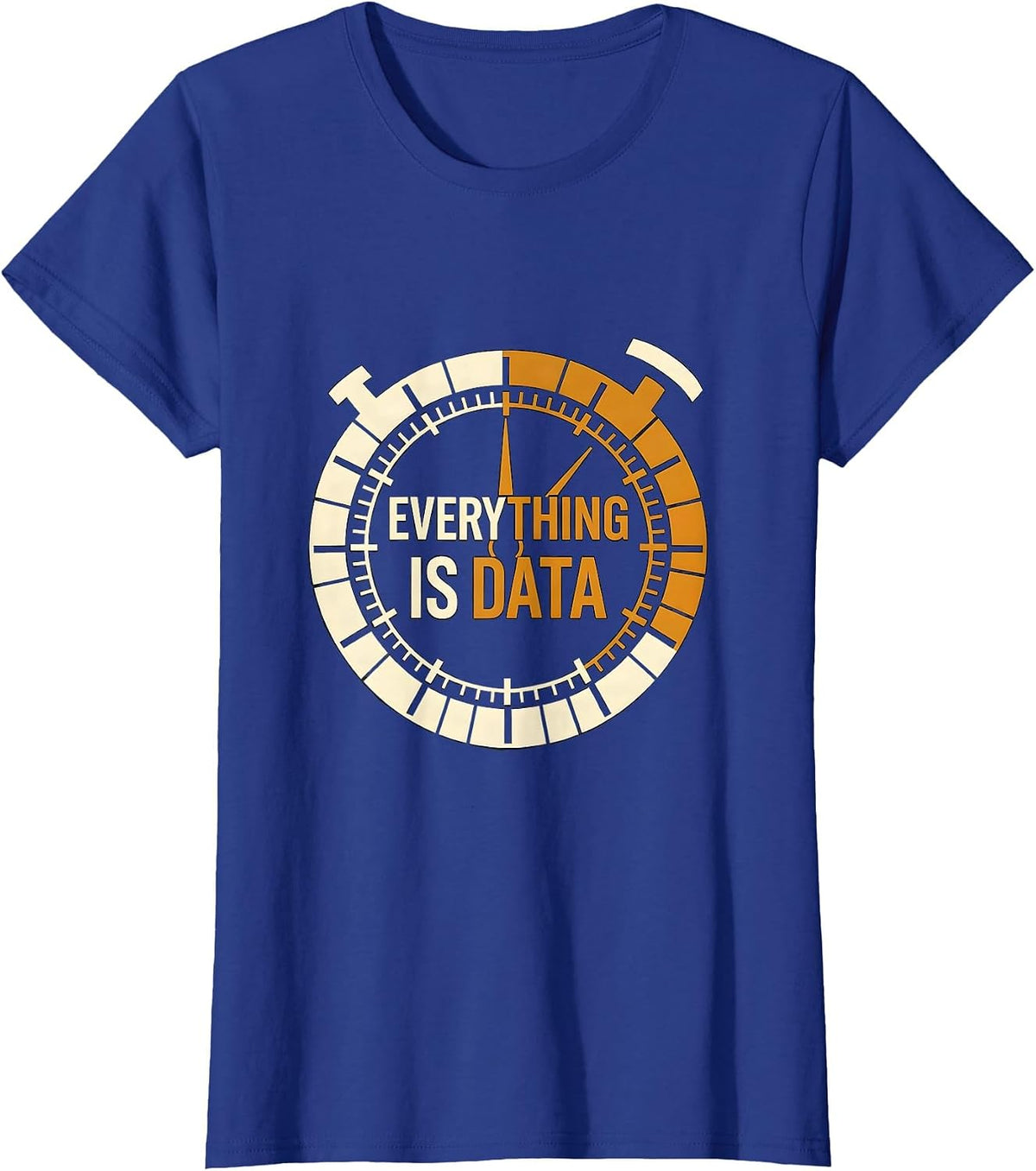 Women's Everything Is Data Stencil Graphic SPED Teacher Appreciation T-Shirt - Royal Blue