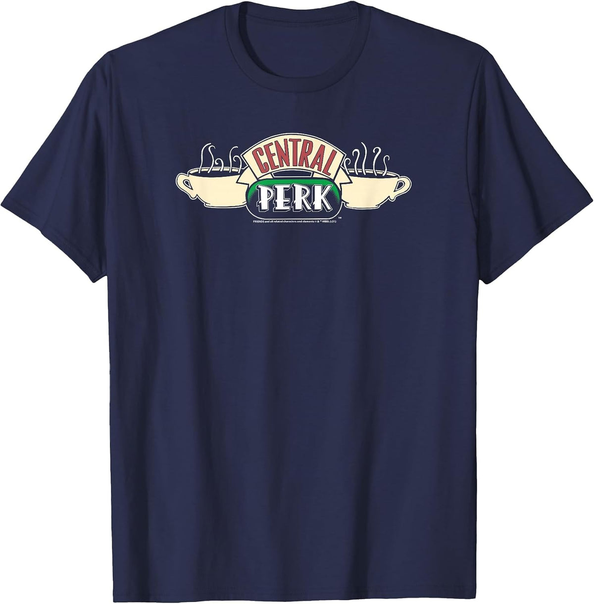 Friends Central Perk Coffee Cup Logo T-Shirt - Navy Blue