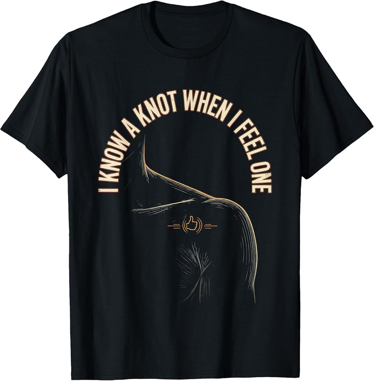 Men's I Know A Knot When I Feel One Vintage Massage Therapist LMT T-Shirt - Black
