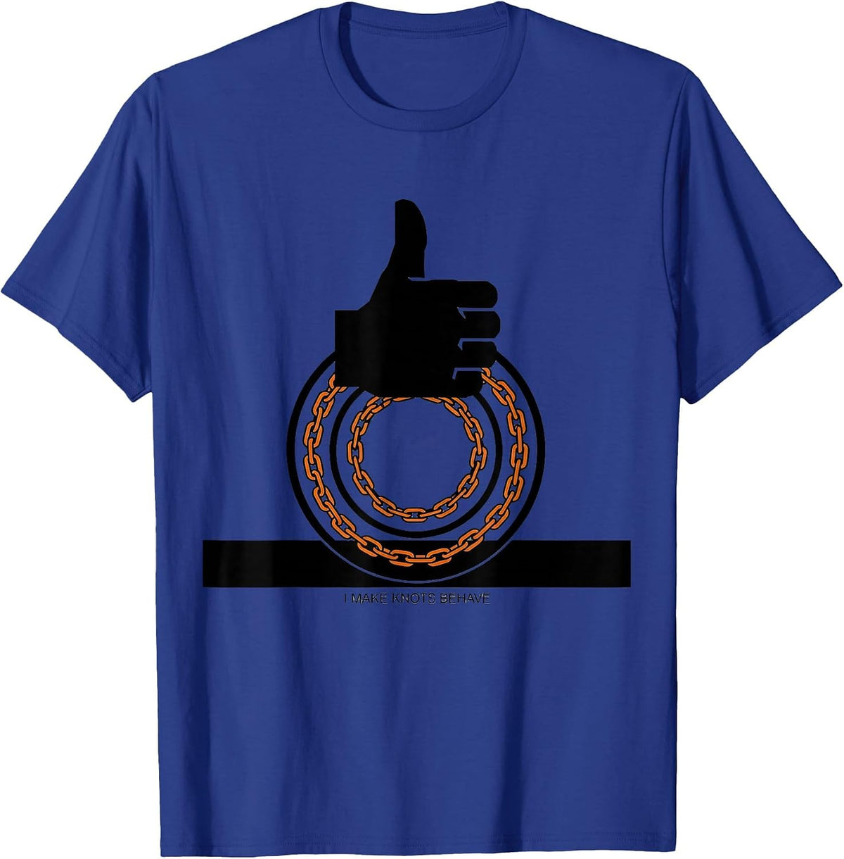 Men's I Make Knots Behave Brutalist Graphic Massage Therapist LMT T-Shirt - Royal Blue
