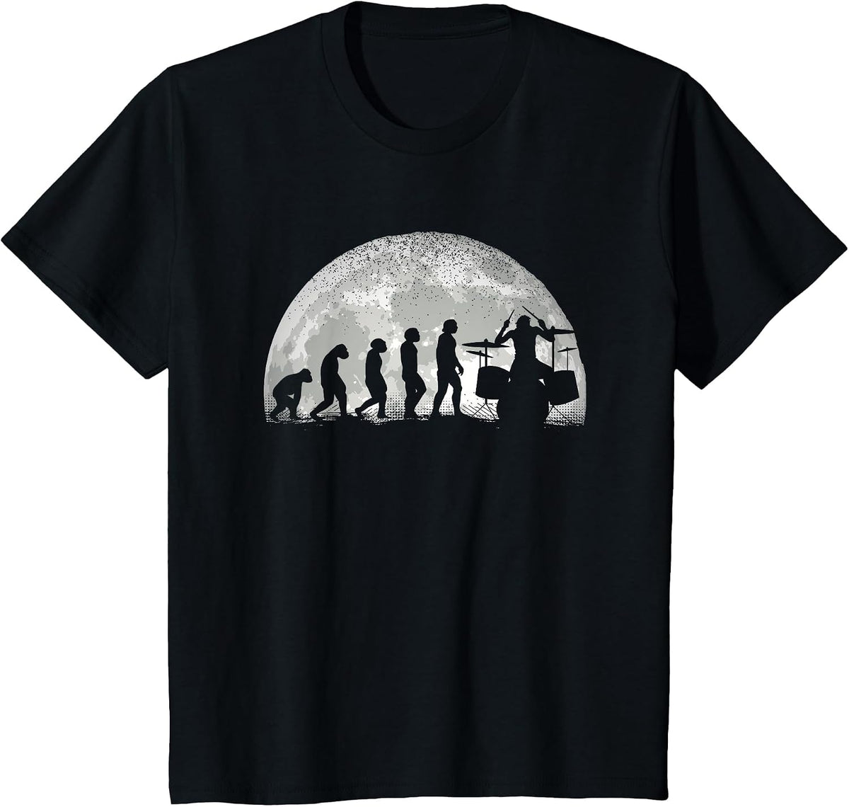 Drumming Drumsticks Drummer Evolution Funny T-Shirt - Black