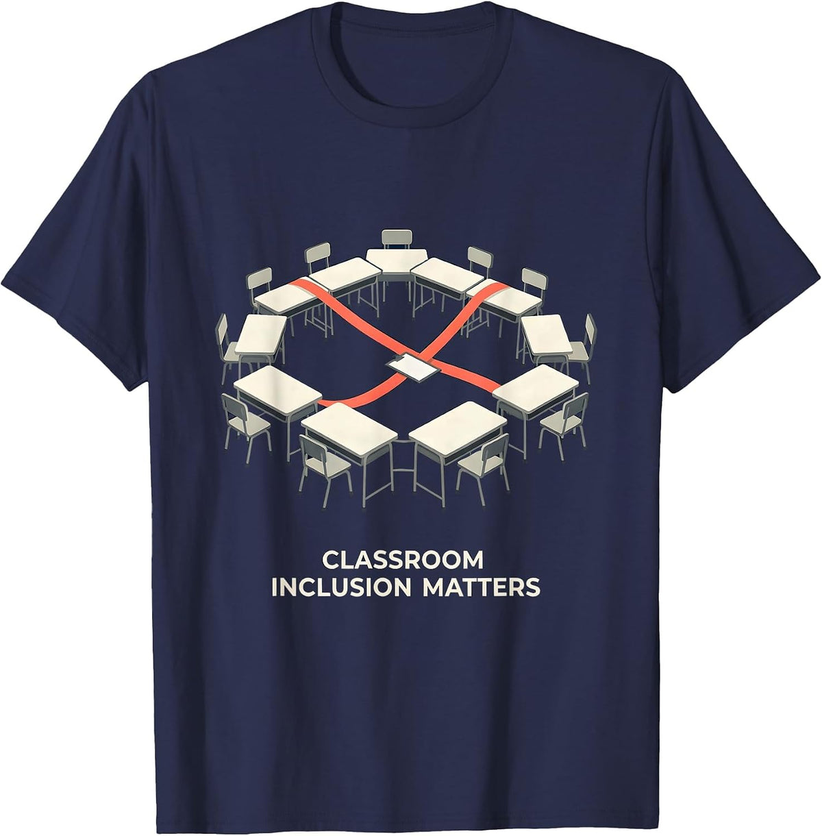 Men's Classroom Inclusion Matters Special Education Teacher Autism T-Shirt - Navy Blue