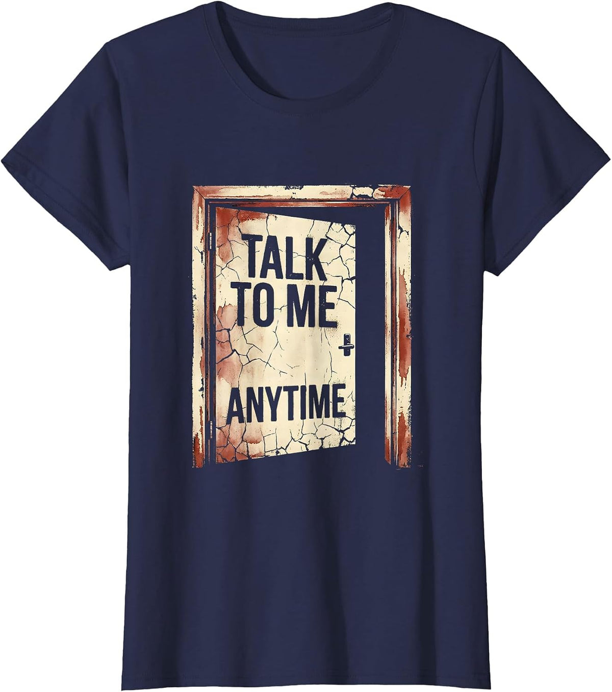 Women's Talk to Me Anytime School Counselor Design T-Shirt - Navy Blue