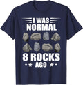 Mineral Collecting I was Normal Geology Rock Collector T-Shirt - Navy Blue