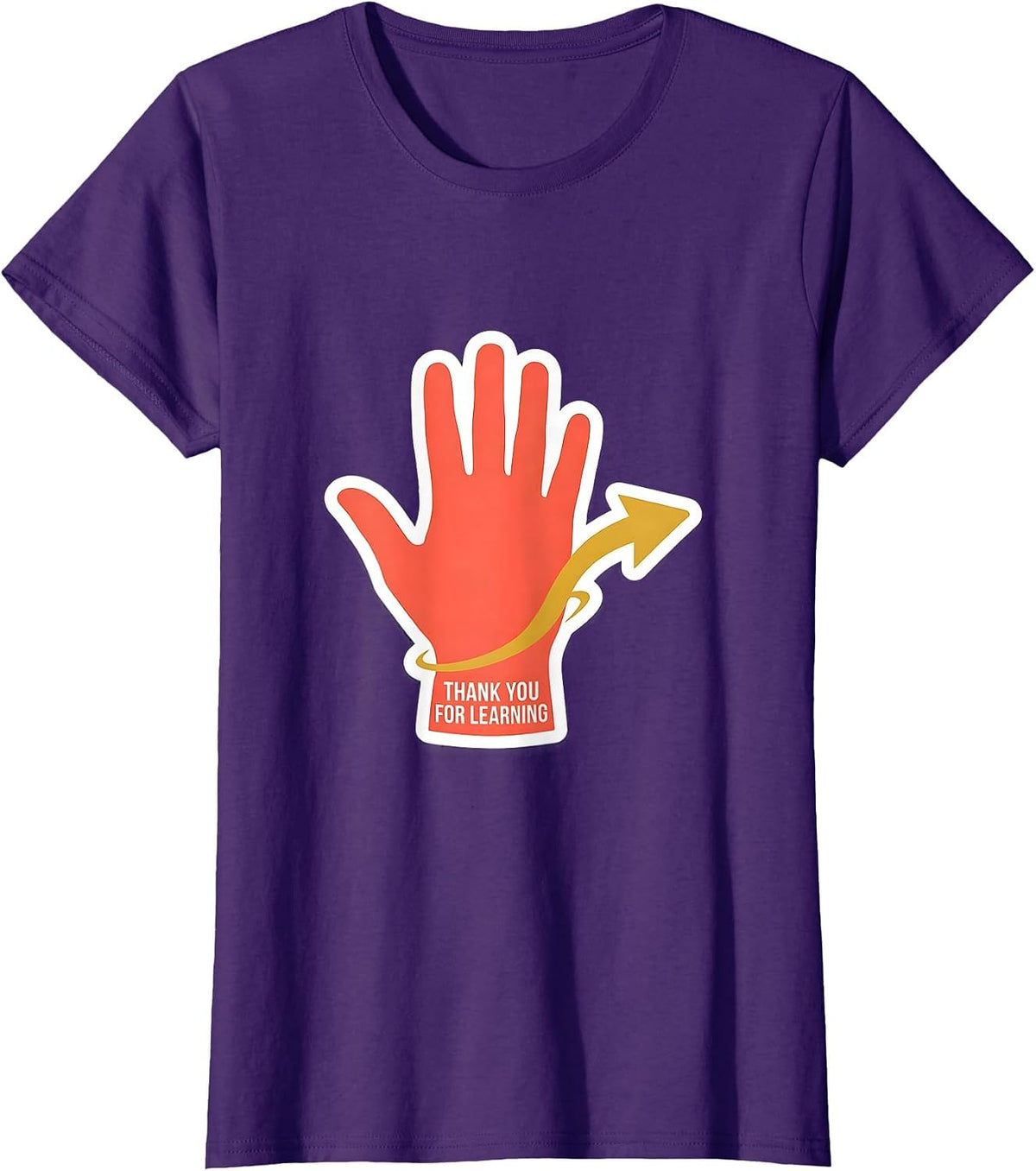 Women's Thank You For Learning Funny ASL Sign Language Teacher T-Shirt - Purple