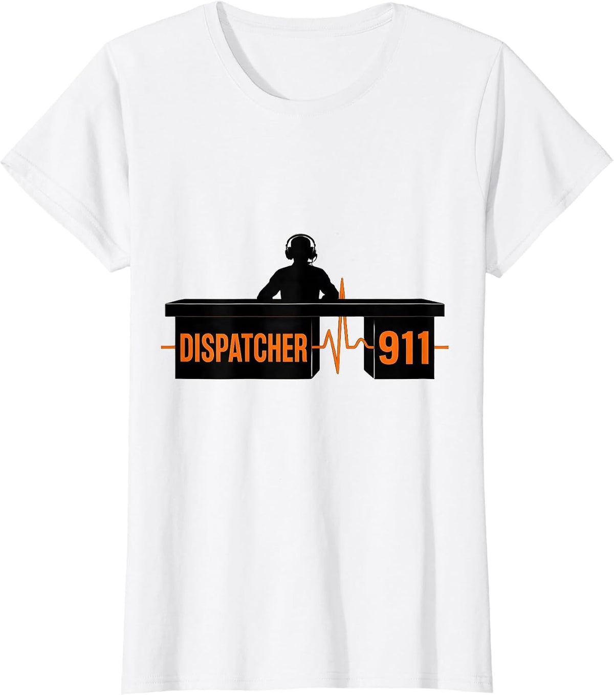 Dispatcher 911 Brutalist Graphic Occupation Humor T-Shirt - White
