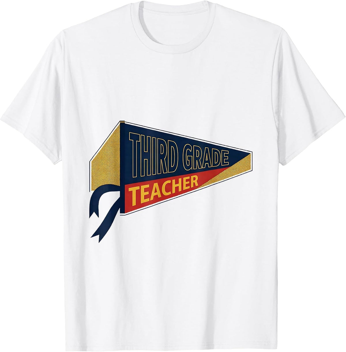 Men's Third Grade Teacher Cheerful Preppy School Year Start T-Shirt - White