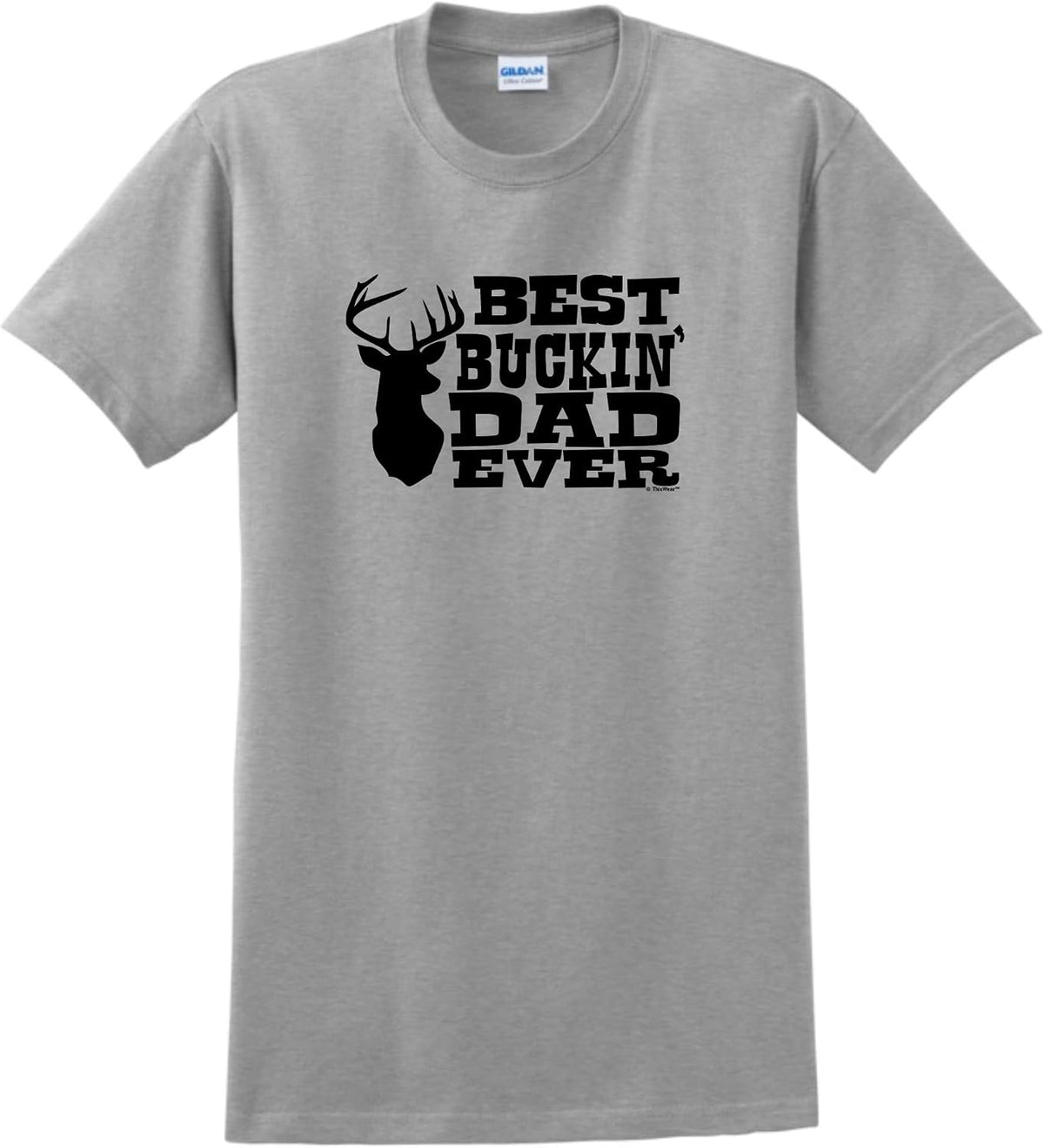 ThisWear Best Buckin' Dad Ever T-Shirt - Sport Grey