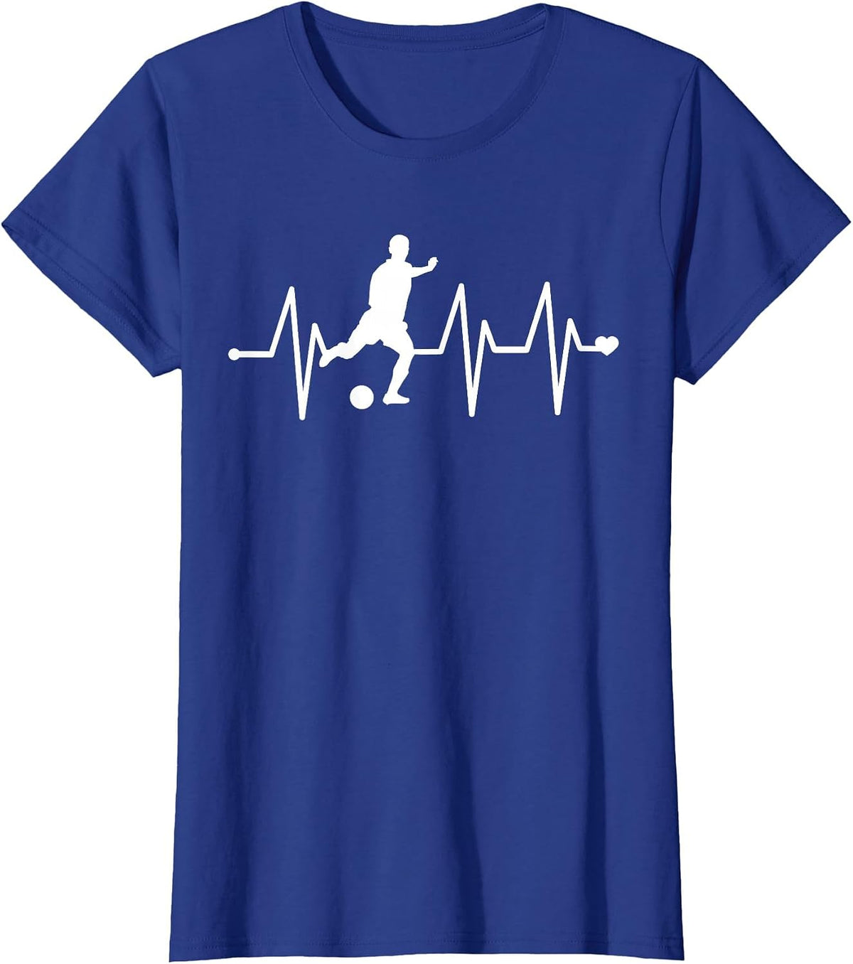 Soccer Heartbeat Shirt - Funny Soccer T Shirt T-Shirt - Royal Blue