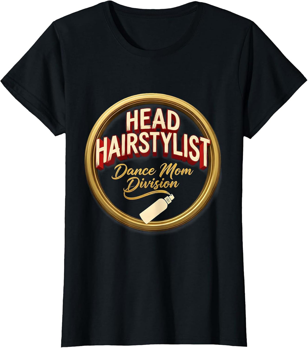 Women's Head Hairstylist Dance Mom Division Funny Leopard Print T-Shirt - Black