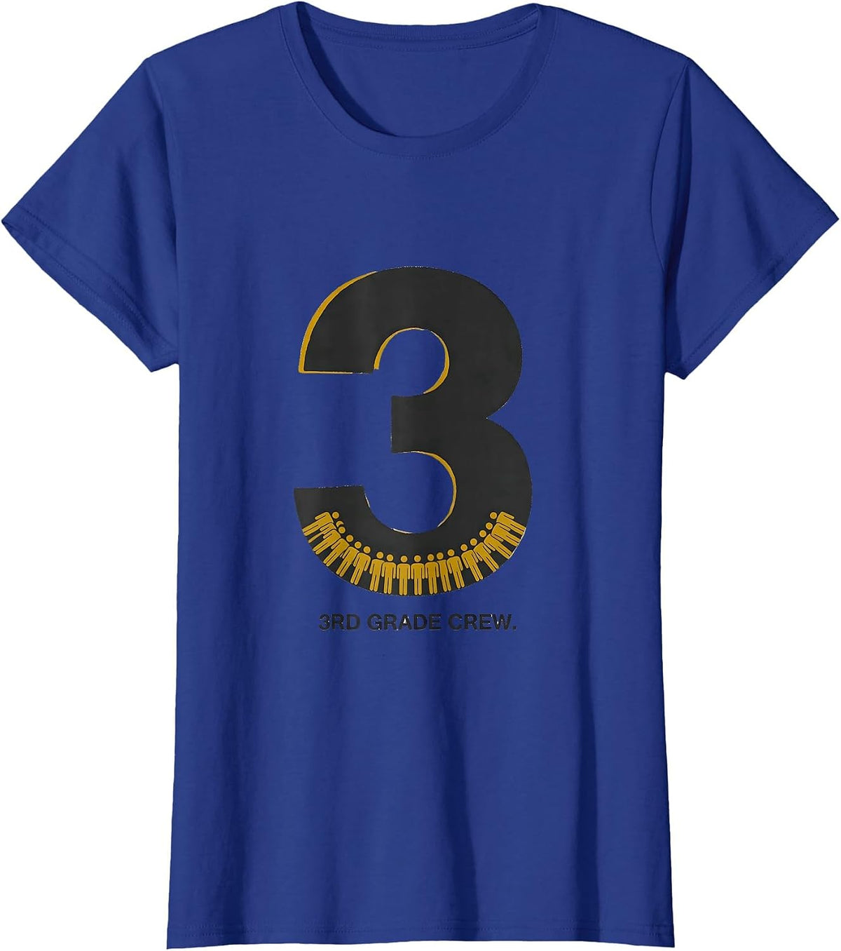 Women's 3rd Grade Crew Minimalist Back to School Teacher Student T-Shirt - Royal Blue