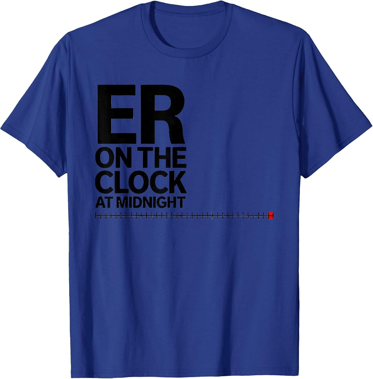 Men's ER On The Clock At Midnight Funny Nurse Crew New Years Eve T-Shirt - Royal Blue