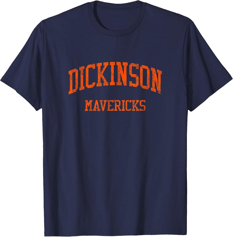 Dickinson High School HS Dickinson ND Vintage Sports T-Shirt - Navy Blue