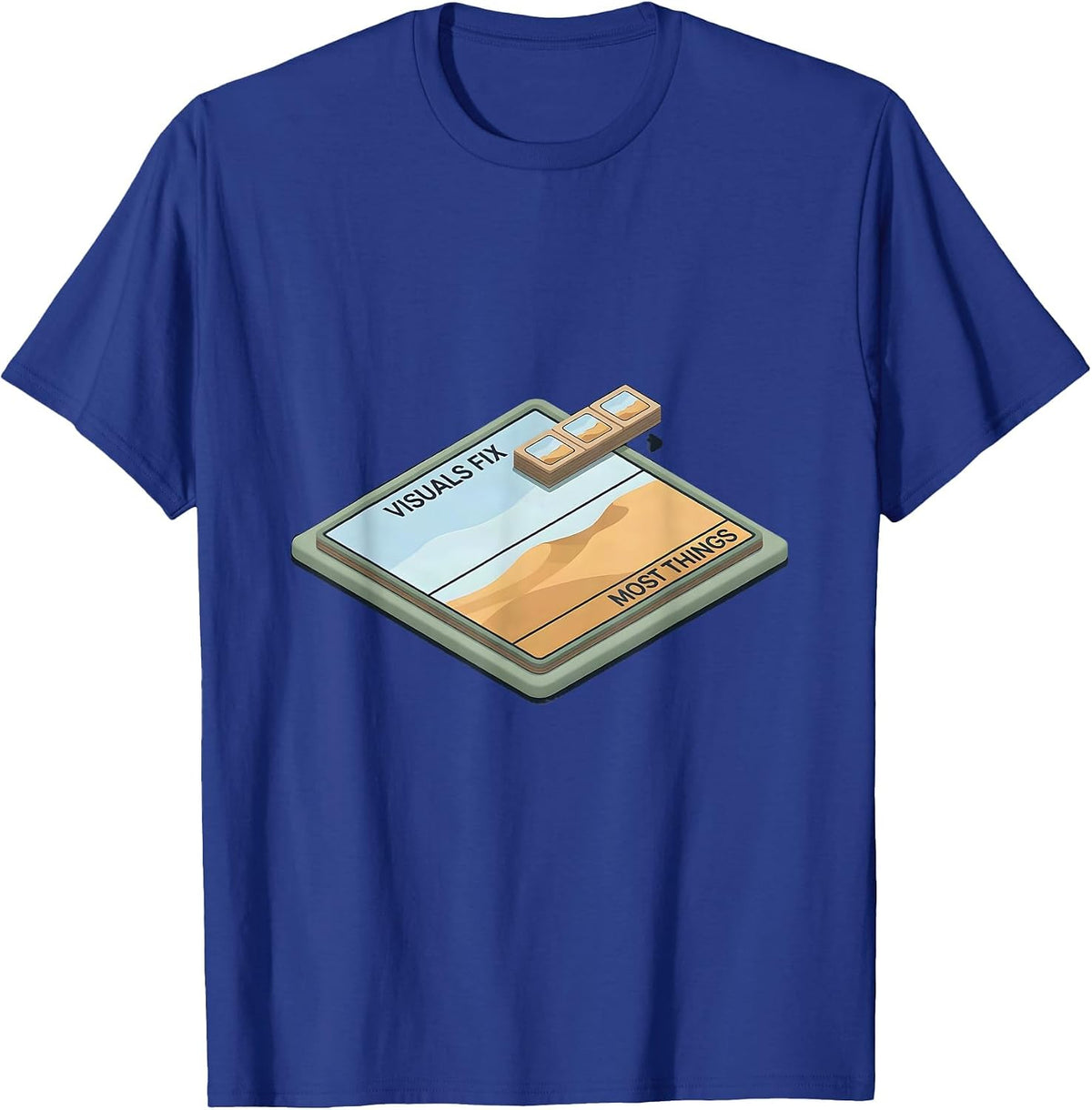 Men's Visuals Fix Most Things Editorial Conceptual SPED Teacher T-Shirt - Royal Blue