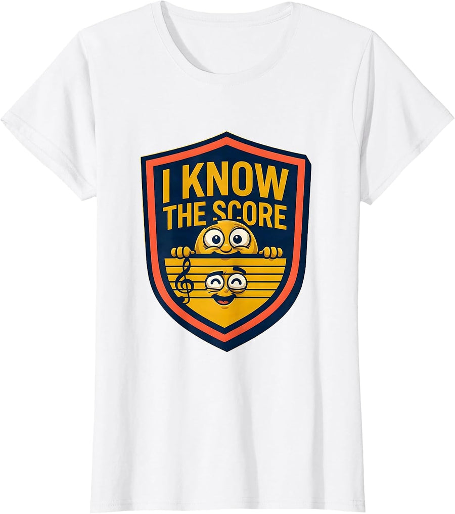 Women's I Know The Score Funny Music Lover Pianist Gift Humor T-Shirt - White