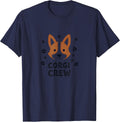 Corgi Crew: Cute Dog Lover Paw Print Squad Motto T-Shirt - Navy Blue