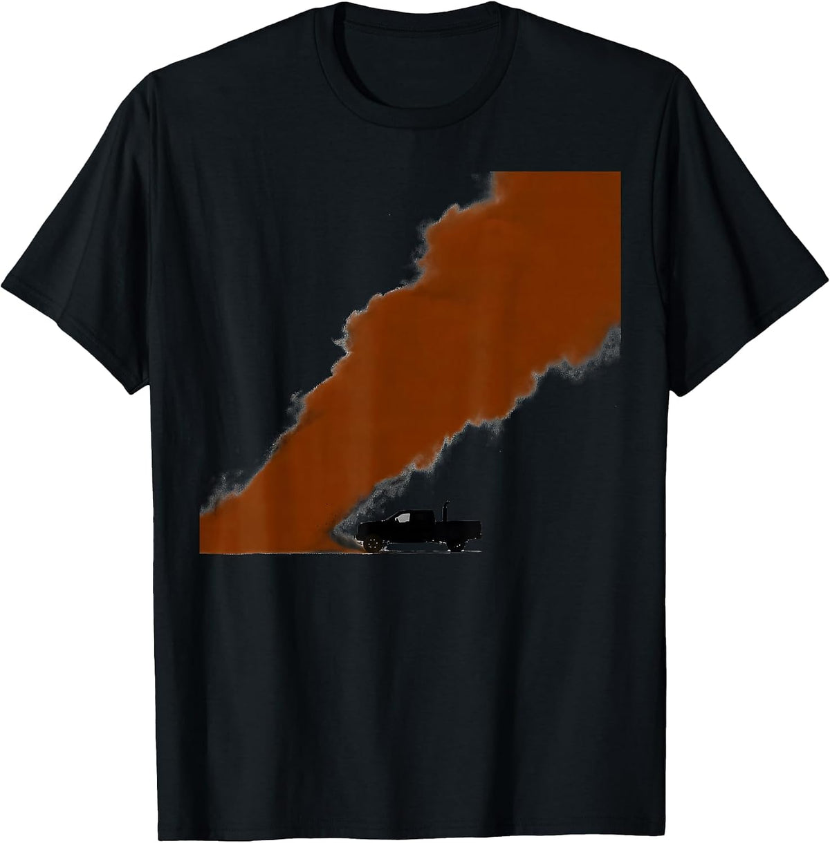Men's Diesel Pickup Silhouette Minimalist Trucker Driver Humor T-Shirt - Black