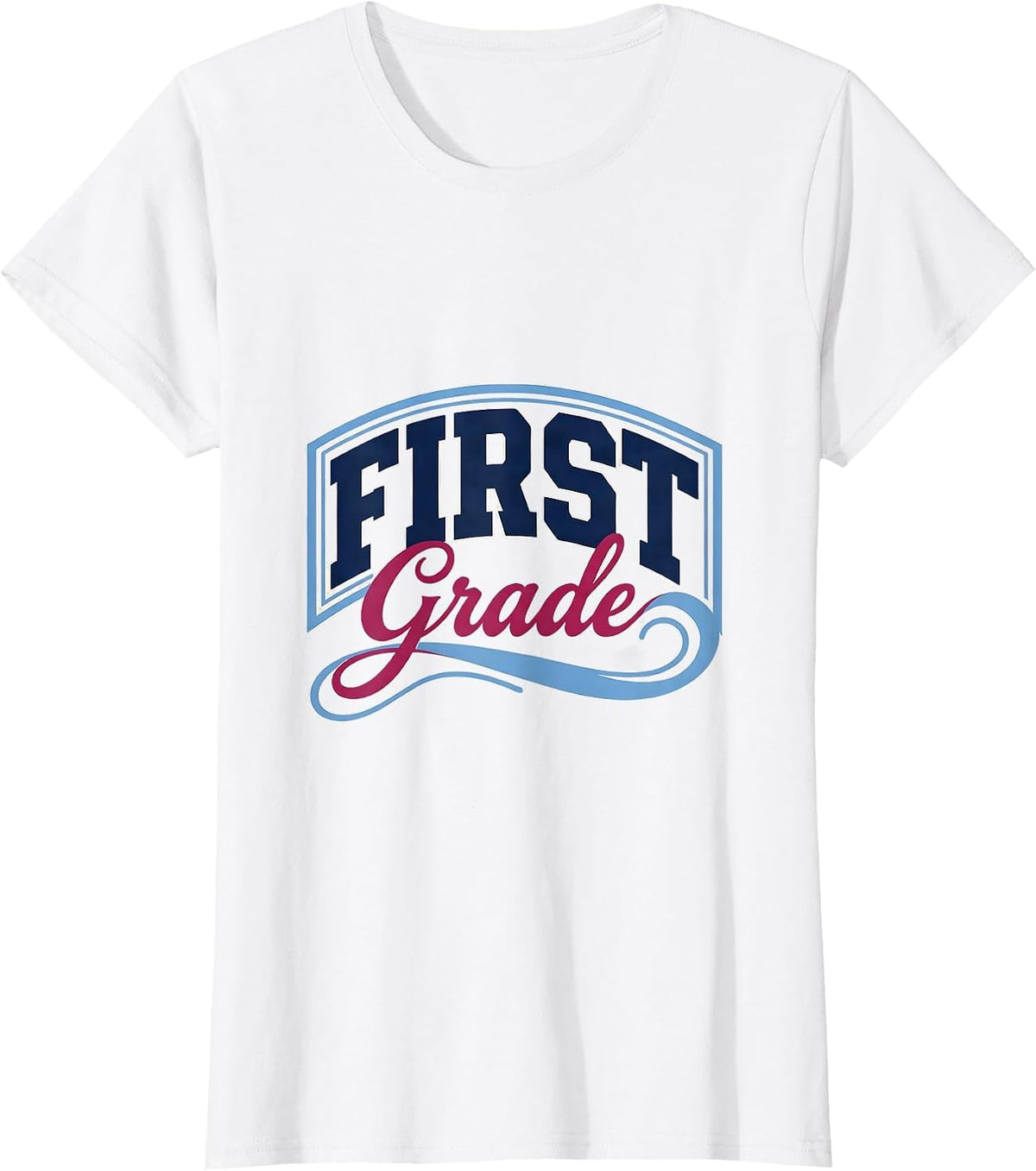 First Grade Preppy Elementary Teacher Back To School Girls T-Shirt - White