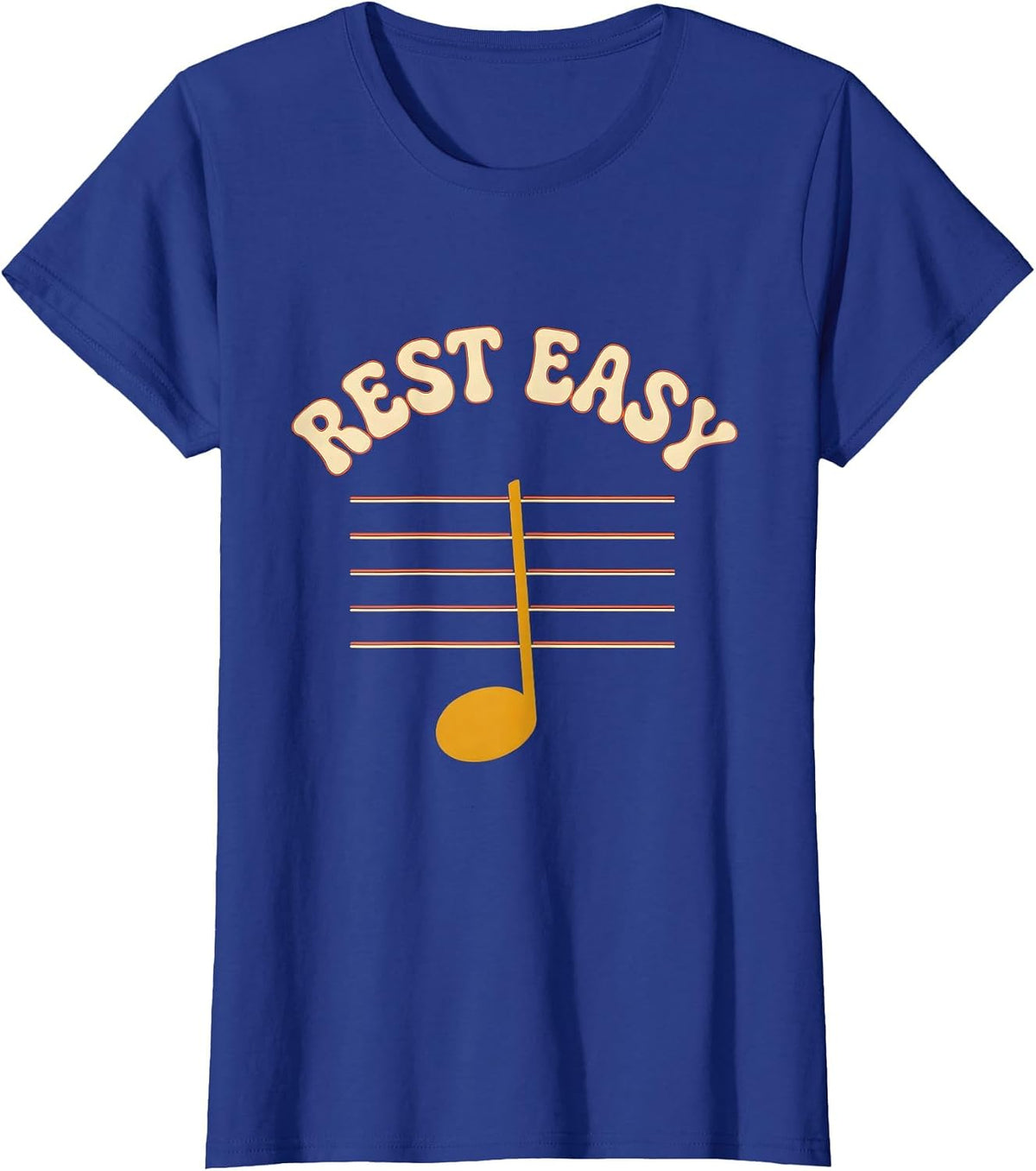 Women's Rest Easy Retro 70s Funny Music Lover Pianist Gift T-Shirt - Royal Blue