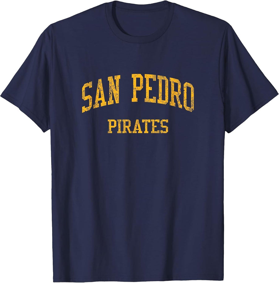 San Pedro High School HS San Pedro CA Vintage Sports T-Shirt - Navy Blue