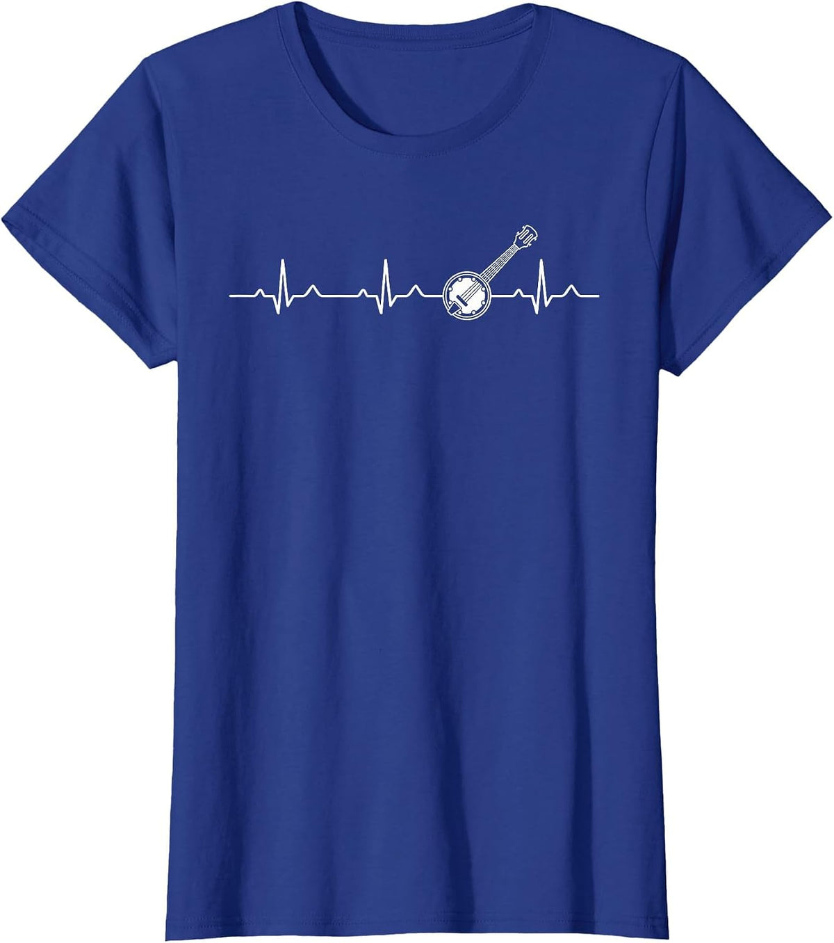 Bluegrass Heartbeat Banjo Player Retro Country Bluegrass T-Shirt - Royal Blue