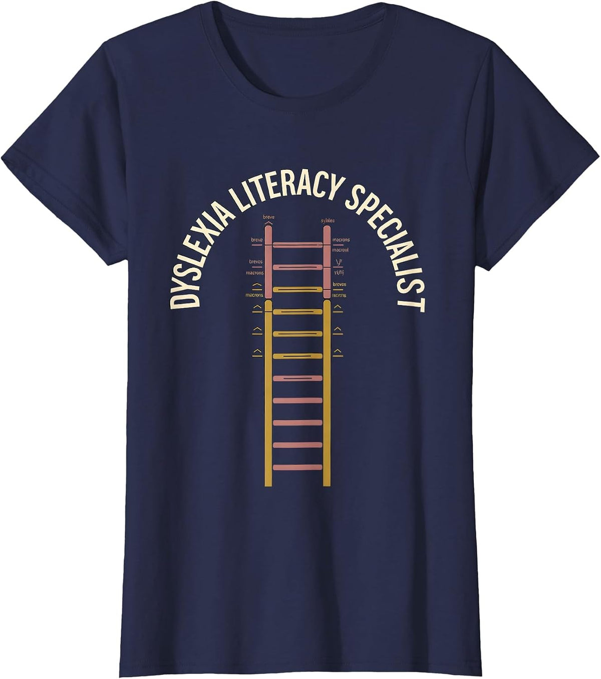 Women's Dyslexia Literacy Specialist Teacher SPED Therapist T-Shirt - Navy Blue