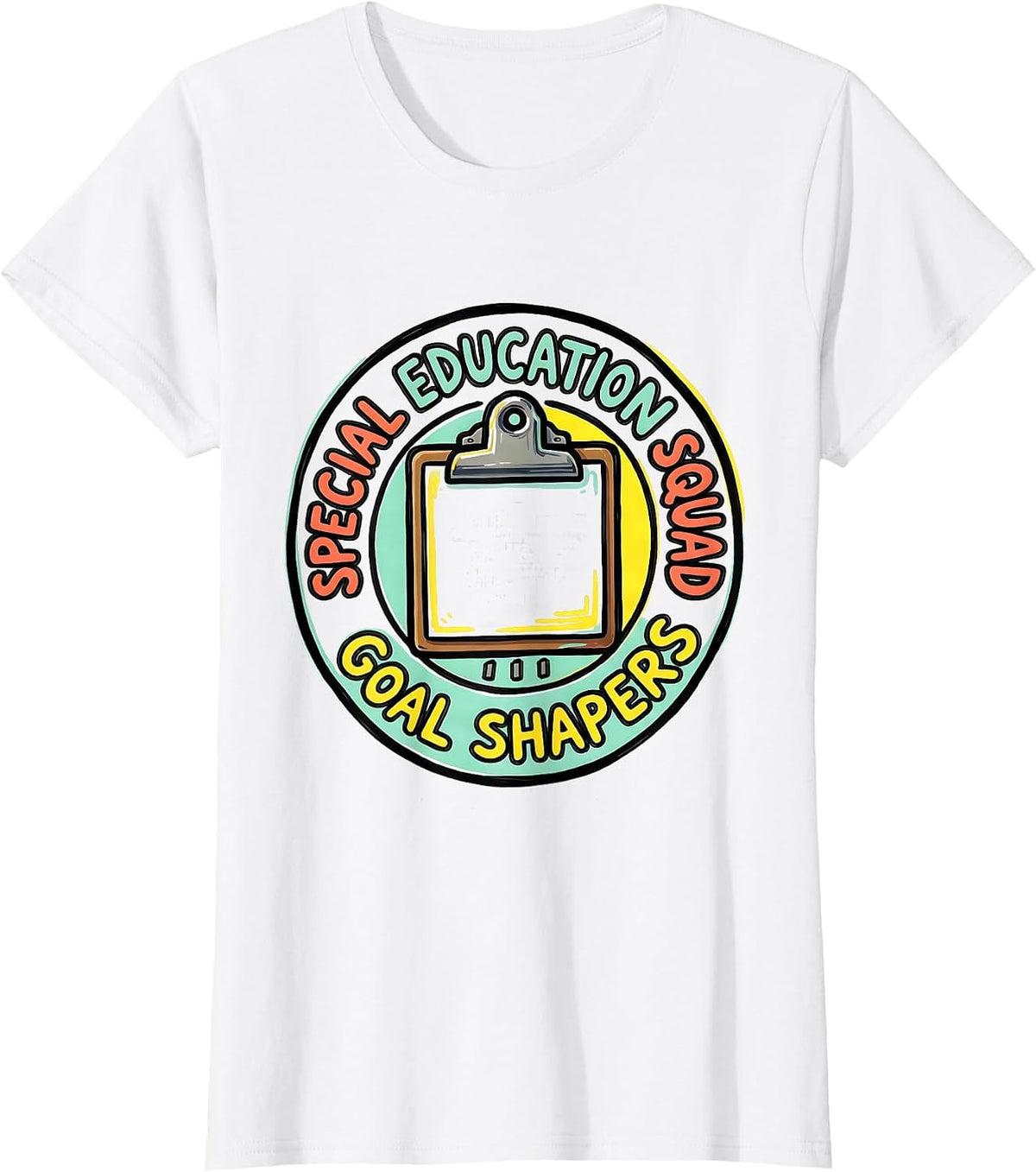 Women's Special Education Squad Goal Shapers Teacher Appreciation T-Shirt - White