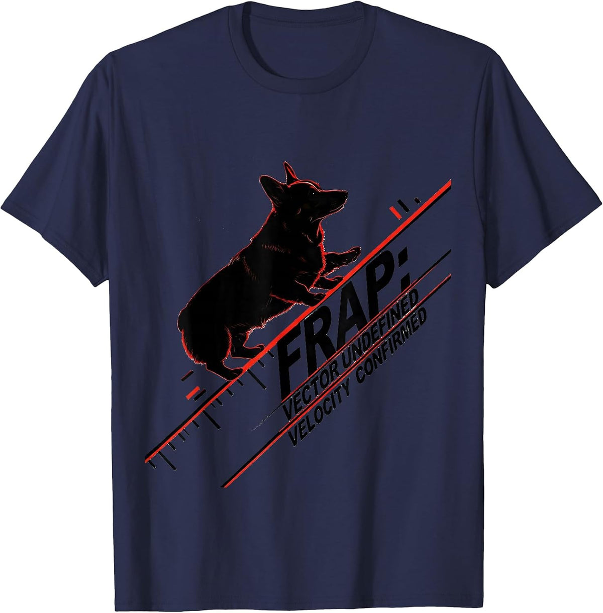 Frap: Vector Undefined, Velocity Confirmed Corgi Owner T-Shirt - Navy Blue