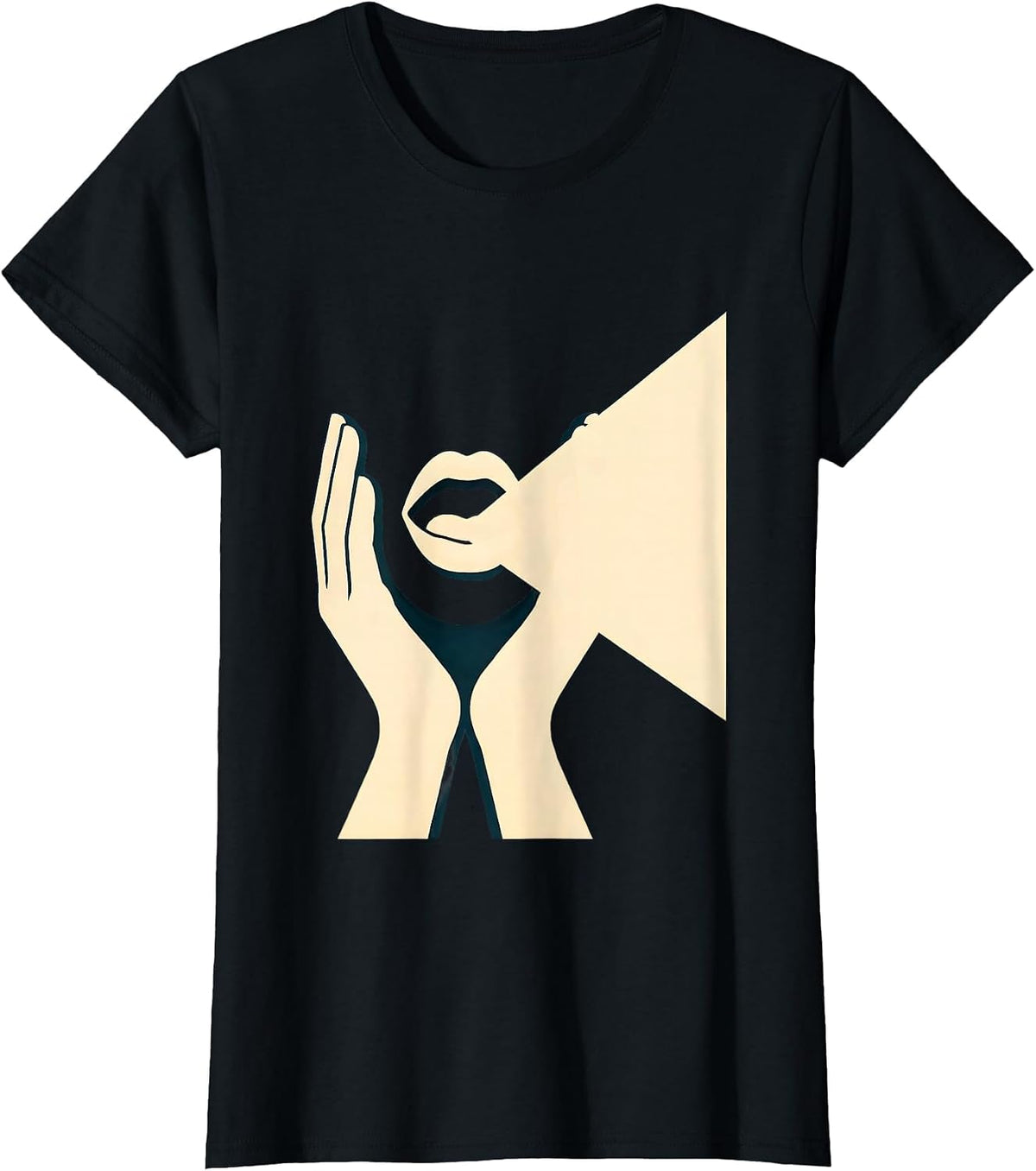 Women's Speech Therapy Hands Light Beam Illustration T-Shirt - Black