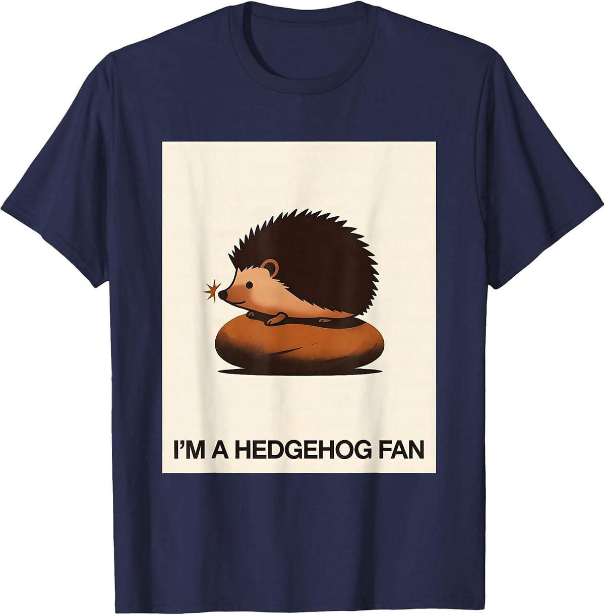 I'm A Hedgehog Fan Cute Hedgehog Lover Minimalist Animal Art T-Shirt - Navy Blue