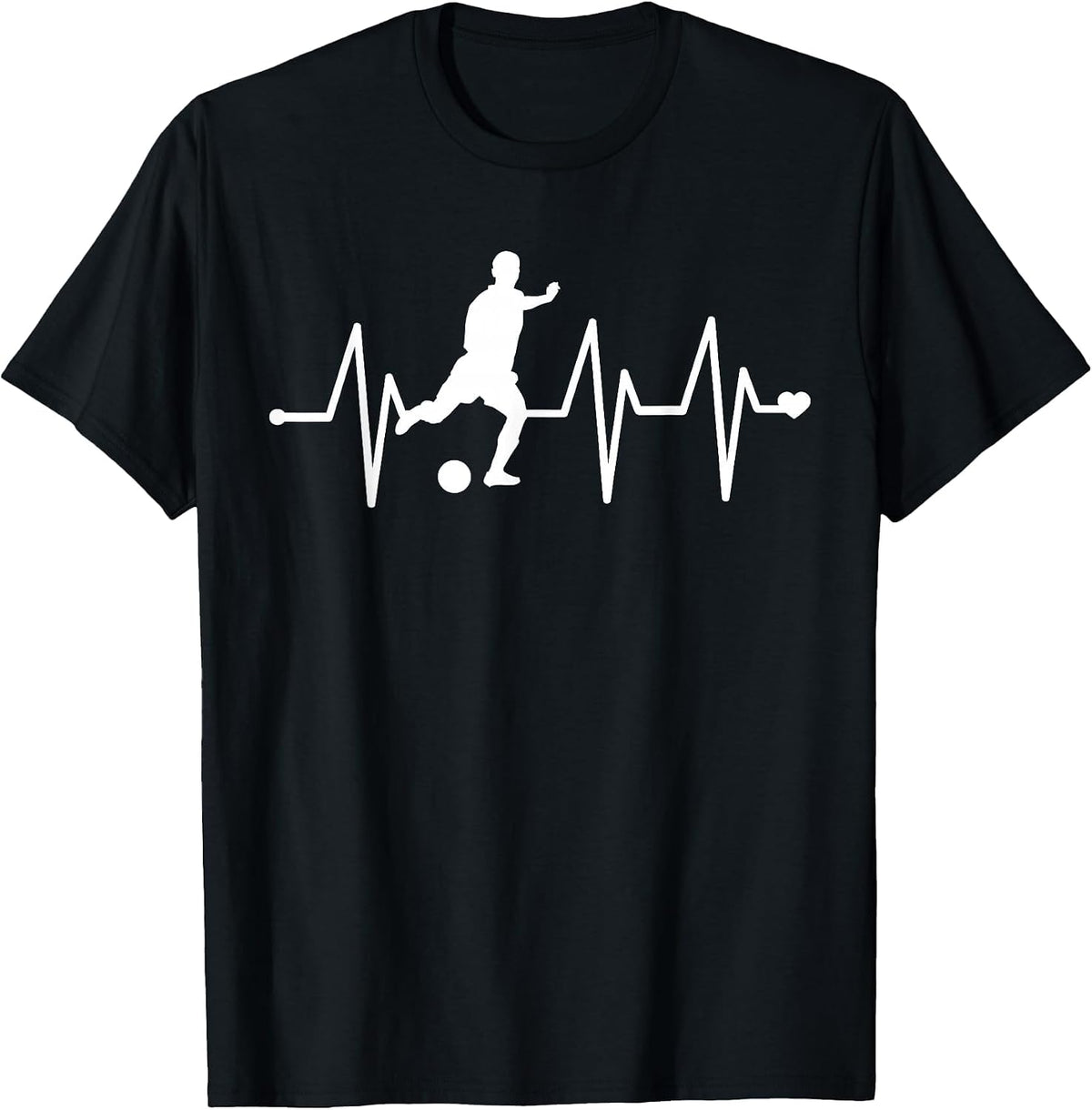 Soccer Heartbeat Shirt - Funny Soccer T Shirt T-Shirt - Black