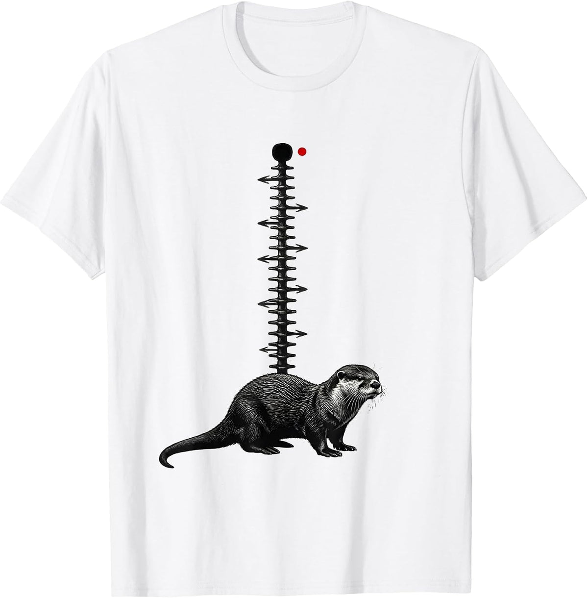 Men's Otter Spine Chart Animal Lover Species Reference T-Shirt - White