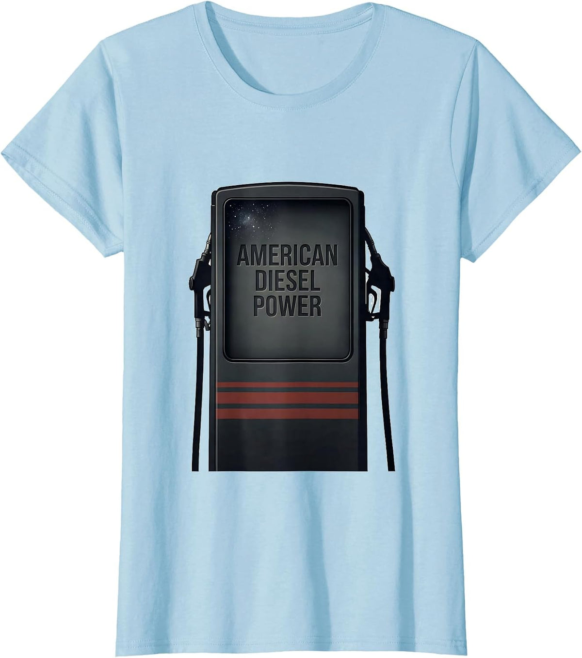 American Diesel Power Minimalist Trucker Occupational Pride T-Shirt - Baby Blue