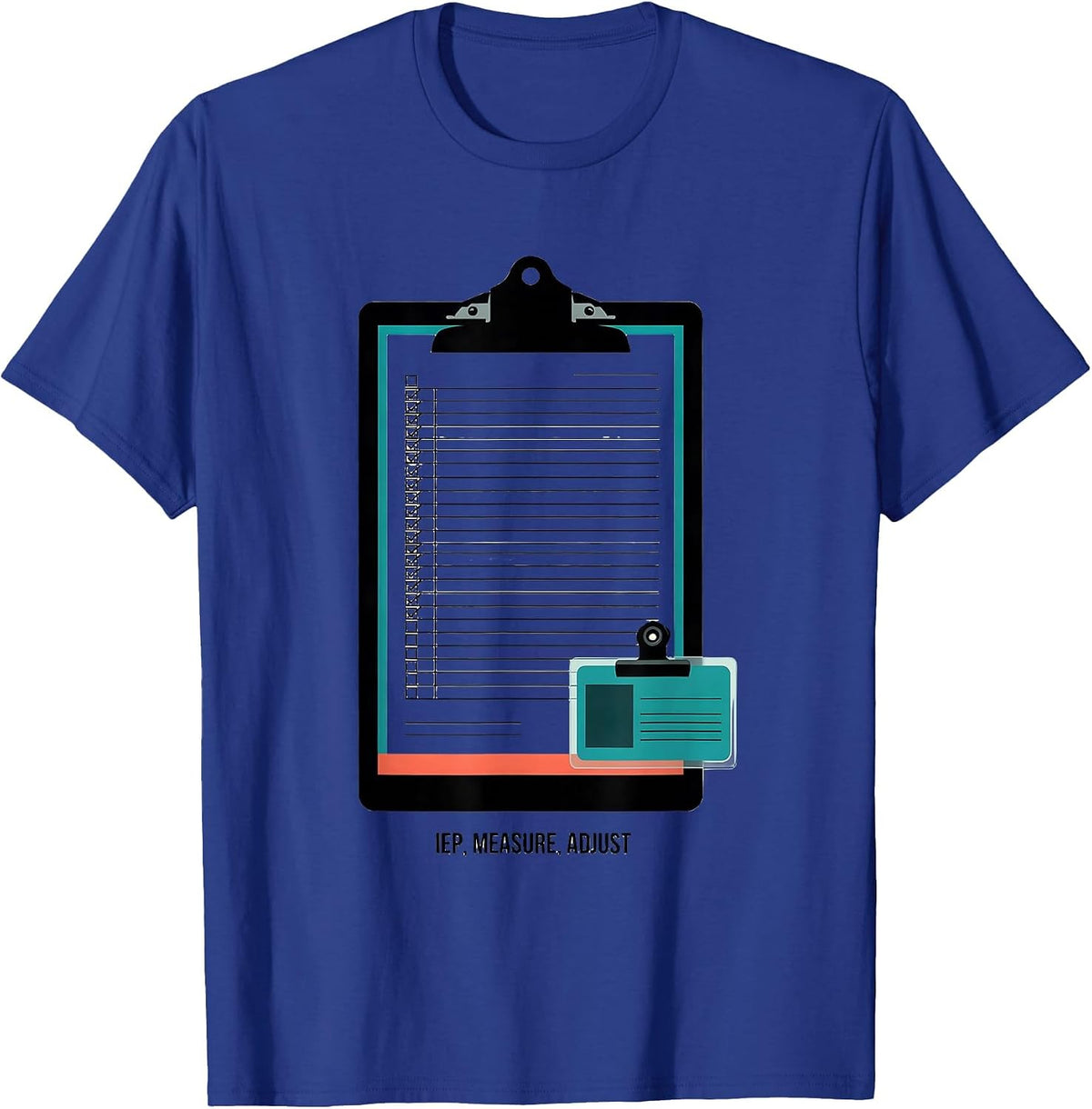 Men's IEP Measure Adjust Flat Vector Special Ed Teacher Humor T-Shirt - Royal Blue