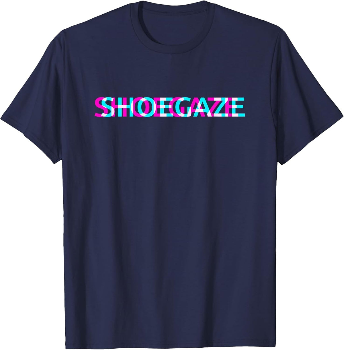 Shoegaze Music Genre Glitch Art Festival Outfit T-Shirt - Navy Blue