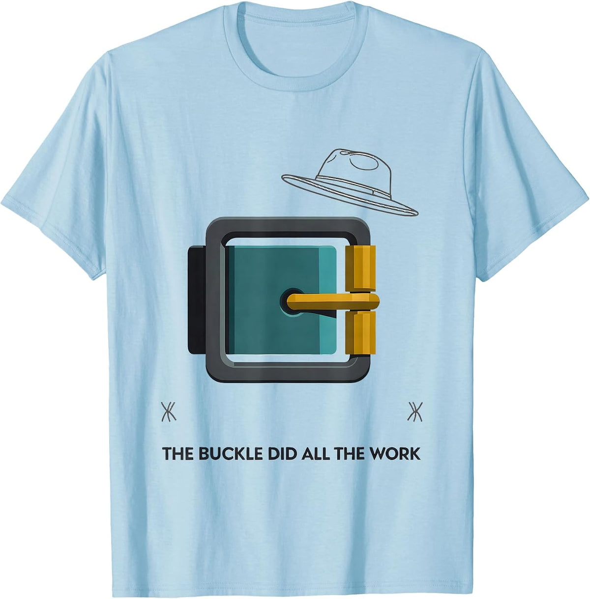 Men's The Buckle Did All The Work Midcentury Modern Farmer T-Shirt - Baby Blue